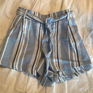 forever 21 striped blue shorts